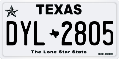 TX license plate DYL2805