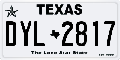 TX license plate DYL2817