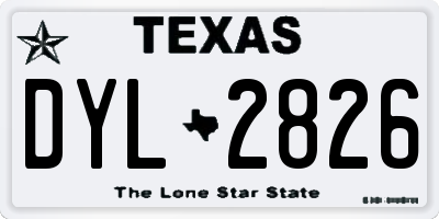 TX license plate DYL2826