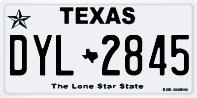 TX license plate DYL2845