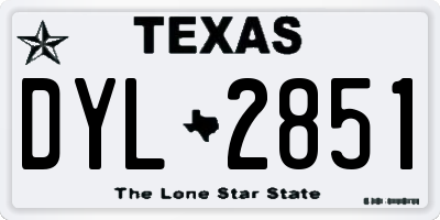 TX license plate DYL2851
