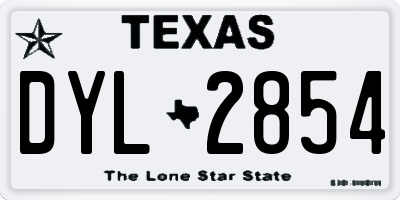 TX license plate DYL2854
