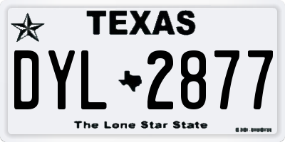TX license plate DYL2877