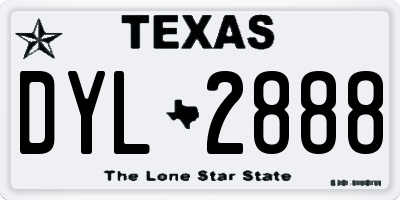 TX license plate DYL2888