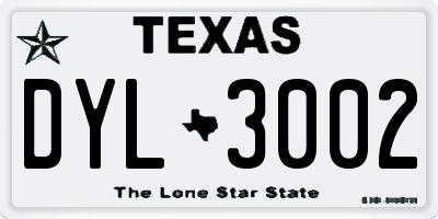 TX license plate DYL3002