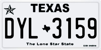 TX license plate DYL3159