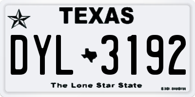 TX license plate DYL3192