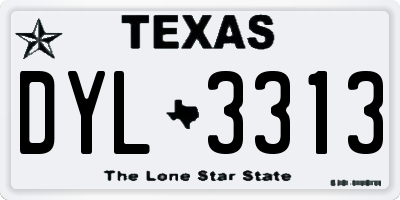 TX license plate DYL3313