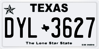 TX license plate DYL3627