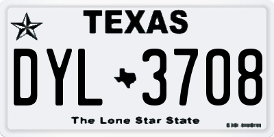 TX license plate DYL3708
