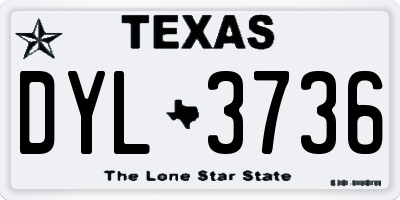 TX license plate DYL3736