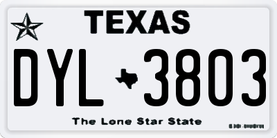TX license plate DYL3803