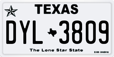 TX license plate DYL3809