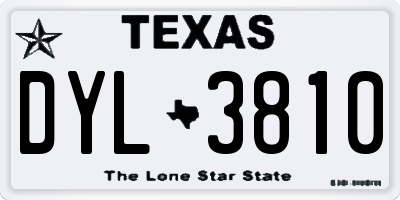 TX license plate DYL3810