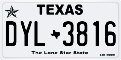 TX license plate DYL3816
