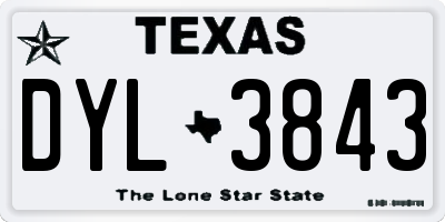 TX license plate DYL3843
