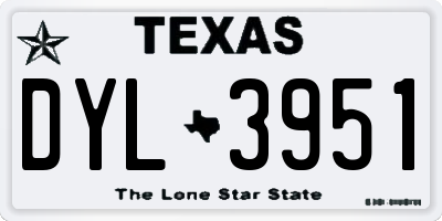 TX license plate DYL3951