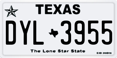 TX license plate DYL3955