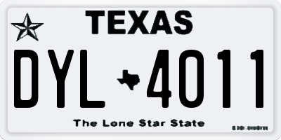 TX license plate DYL4011