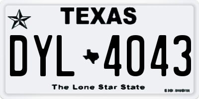 TX license plate DYL4043