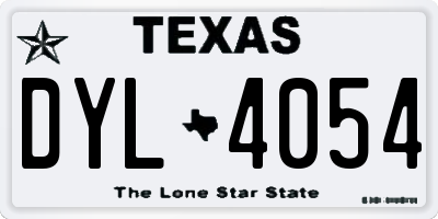 TX license plate DYL4054