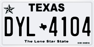 TX license plate DYL4104