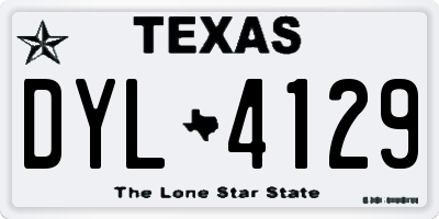 TX license plate DYL4129