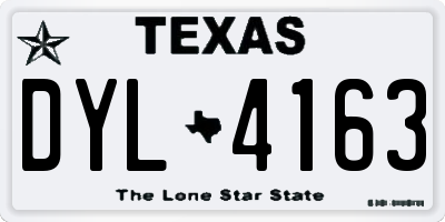 TX license plate DYL4163
