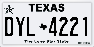TX license plate DYL4221