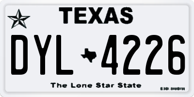 TX license plate DYL4226