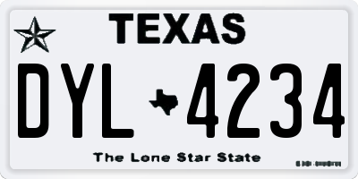 TX license plate DYL4234