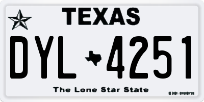 TX license plate DYL4251