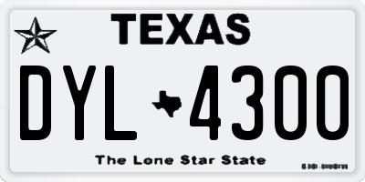 TX license plate DYL4300