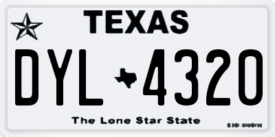 TX license plate DYL4320