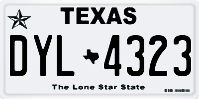 TX license plate DYL4323