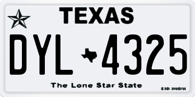 TX license plate DYL4325