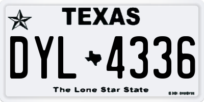 TX license plate DYL4336
