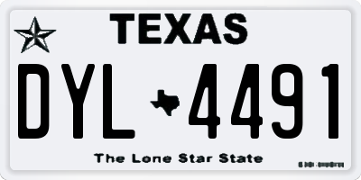 TX license plate DYL4491