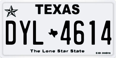 TX license plate DYL4614