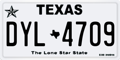 TX license plate DYL4709