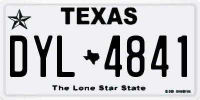 TX license plate DYL4841