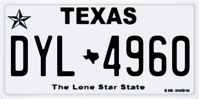 TX license plate DYL4960