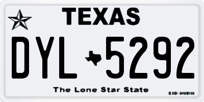 TX license plate DYL5292