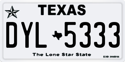 TX license plate DYL5333