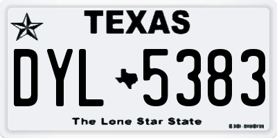 TX license plate DYL5383