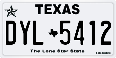 TX license plate DYL5412