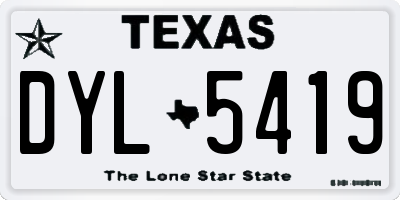 TX license plate DYL5419