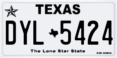 TX license plate DYL5424