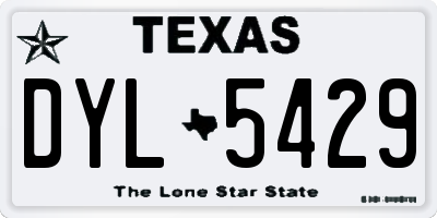TX license plate DYL5429