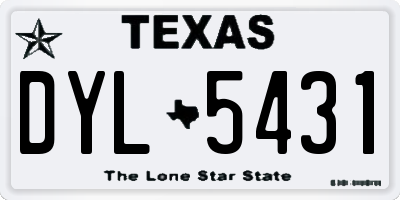 TX license plate DYL5431
